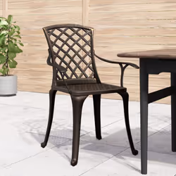 vidaXL Garden Chairs Patio Outdoor Dining Chair 6 pcs Cast Aluminium Bronze