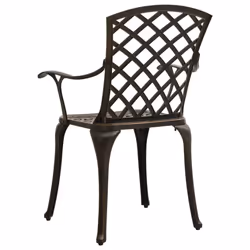 vidaXL Garden Chairs Patio Outdoor Dining Chair 6 pcs Cast Aluminium Bronze - Additional view 6