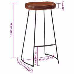 vidaXL Bar Set 3 Piece Bar Table and Chairs Solid Rough Wood Mango and Metal