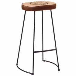 vidaXL Bar Set 3 Piece Bar Table and Chairs Solid Rough Wood Mango and Metal