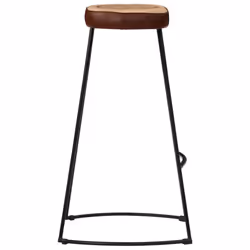 vidaXL Bar Set 3 Piece Bar Table and Chairs Solid Rough Wood Mango and Metal - Additional view 4