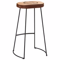 vidaXL Bar Set 3 Piece Bar Table and Chairs Solid Rough Wood Mango and Metal - Additional view 5
