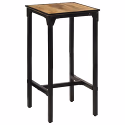 vidaXL Bar Set 3 Piece Bar Table and Chairs Solid Rough Wood Mango and Metal - Additional view 6