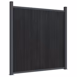 vidaXL Fence Panel Outdoor Patio Fence Wall Board Garden Fence Post Grey WPC - Additional view 5