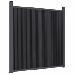 vidaXL Fence Panel Patio Outdoor Fence Board Garden Picket Fence Grey WPC - Additional view 5