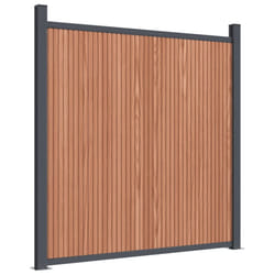 vidaXL Fence Panel Outdoor Patio Fence Wall Board Garden Fence Post Brown WPC