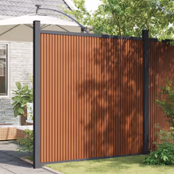 vidaXL Fence Panel Outdoor Patio Fence Wall Board Garden Fence Post Brown WPC
