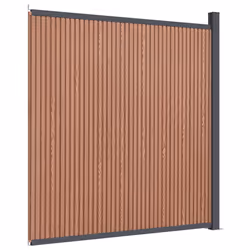 vidaXL Fence Panel Patio Outdoor Fence Board Garden Picket Fence Brown WPC - Additional view 5