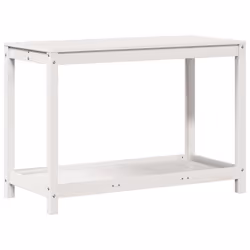 vidaXL Potting Table with Shelf Garden Potting Bench White Solid Wood Pine