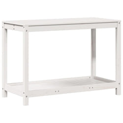 vidaXL Potting Table with Shelf Garden Potting Bench White Solid Wood Pine