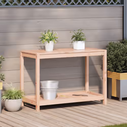 vidaXL Potting Table with Shelf Potting Bench Plant Table Solid Wood Douglas