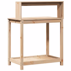 vidaXL Potting Table with Shelves Potting Bench Plant Table Solid Wood Pine - Additional view 6