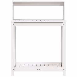vidaXL Potting Table with Shelves Garden Potting Bench White Solid Wood Pine - Additional view 4