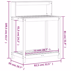 vidaXL Potting Table with Shelves Potting Bench Plant Table Solid Wood Douglas - Additional view 9