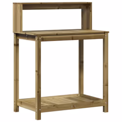 vidaXL Potting Table with Shelves Garden Potting Bench Impregnated Wood Pine