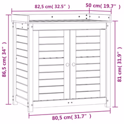 vidaXL Potting Table with Shelves Garden Potting Bench White Solid Wood Pine