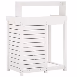 vidaXL Potting Table with Shelves Garden Potting Bench White Solid Wood Pine - Additional view 6