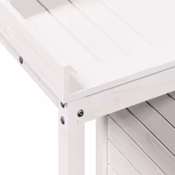 vidaXL Potting Table with Shelves Garden Potting Bench White Solid Wood Pine - Additional view 7
