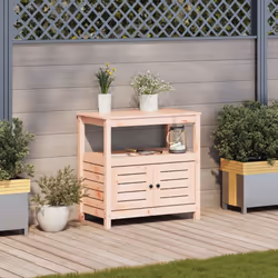 vidaXL Potting Table with Shelves Potting Bench Plant Table Solid Wood Douglas