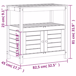 vidaXL Potting Table with Shelves Potting Bench Plant Table Solid Wood Douglas