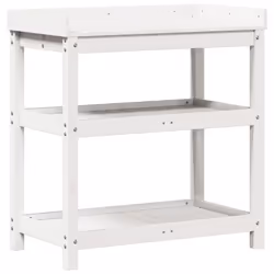 vidaXL Potting Table with Shelves Garden Potting Bench White Solid Wood Pine