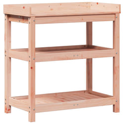 vidaXL Potting Table with Shelves Potting Bench Plant Table Solid Wood Pine - natural douglas