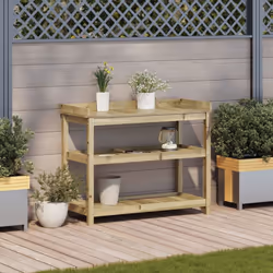 vidaXL Potting Table with Shelves Garden Potting Bench Impregnated Wood Pine - Additional view 2