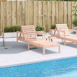 vidaXL Sun Lounger Sun Bed Day Bed Patio Outdoor Lounge Chair Solid Wood Pine - natural douglas