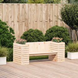 vidaXL Planter Bench Outdoor Planter Box 2-seater Garden Bench Solid Wood Pine