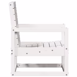 vidaXL Garden Chair Outdoor Dining Chair Balcony Chair White Solid Wood Pine - Additional view 4