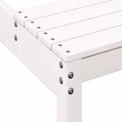 vidaXL Picnic Table Outdoor Dining Table Garden Table White Solid Wood Pine - Additional view 6