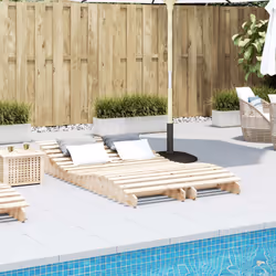 vidaXL Sun Loungers Sun Bed Day Bed Outdoor Lounge Chair 2 pcs Solid Wood Pine
