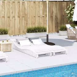 vidaXL Sun Loungers Sun Bed Day Bed Lounge Chair 2 pcs White Solid Wood Pine