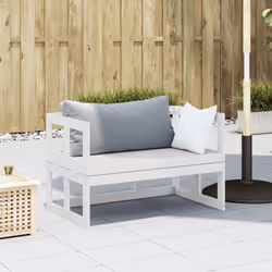 vidaXL Garden Sofa Bench Extendable Outdoor Dining Bench White Solid Wood Pine