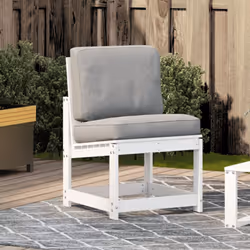 vidaXL Garden Chair Dining Chair Outdoor Seat Chair White Solid Wood Pine