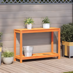 vidaXL Potting Table with Shelf Garden Potting Bench Wax Brown Solid Wood Pine