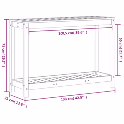 vidaXL Potting Table with Shelf Garden Potting Bench Wax Brown Solid Wood Pine
