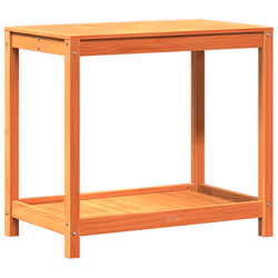 vidaXL Potting Table with Shelf Potting Bench Plant Table Solid Wood Pine - wax brown, 82.5 x 50 x 75 cm - Additional view 6