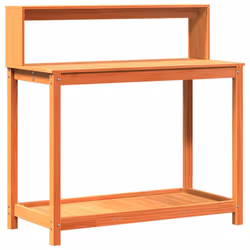 vidaXL Potting Table with Shelves Garden Potting Bench Brown Solid Wood Pine