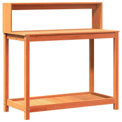 vidaXL Potting Table with Shelves Garden Potting Bench Brown Solid Wood Pine