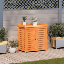 vidaXL Potting Table with Shelves Garden Potting Bench Brown Solid Wood Pine