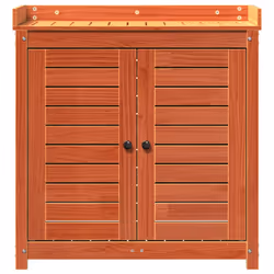 vidaXL Potting Table with Shelves Garden Potting Bench Brown Solid Wood Pine - Additional view 4