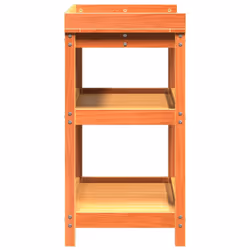 vidaXL Potting Table with Shelves Garden Potting Bench Brown Solid Wood Pine - Additional view 5
