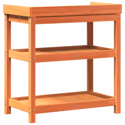 vidaXL Potting Table with Shelves Garden Potting Bench Brown Solid Wood Pine - Additional view 6