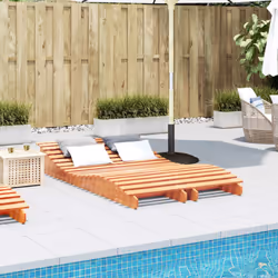vidaXL Sun Loungers Sun Bed Day Bed Chair 2 pcs Wax Brown Solid Wood Pine