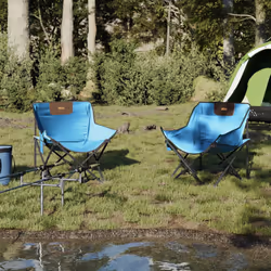 VidaXL 366553 outdoor chair Terrace Polyester, Steel Blue