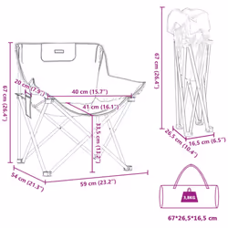 vidaXL Camping Chairs with Pocket Foldable Chair Outdoor Folding Chair 2 pcs - leaf pattern