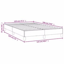 vidaXL Bed Frame Bed Base Bedstead Grey 120x190 cm Small Double Faux Leather - white - Additional view 8
