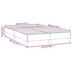 vidaXL Bed Frame Bed Base Bedstead Grey 120x190 cm Small Double Faux Leather - grey - Additional view 8
