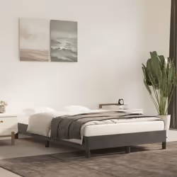 vidaXL Bed Frame Bed Base Bedstead Mattress Foundation Upholstered Bed Velvet - dark grey